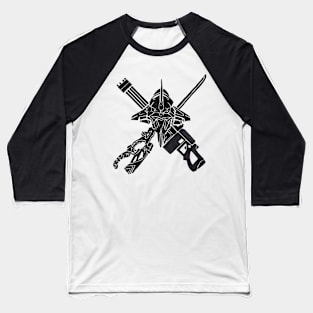 EVA 01 skull head weapons Baseball T-Shirt